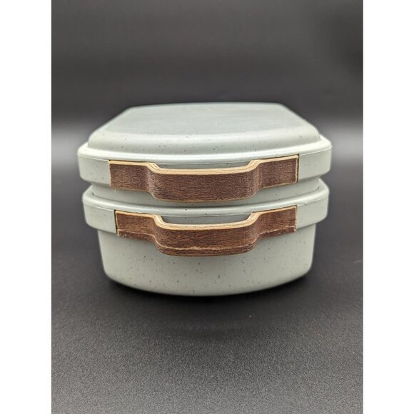 Vintage Supreme Stoneware Food Box with Leather Handles | Made in Canada - Picture 2 of 12